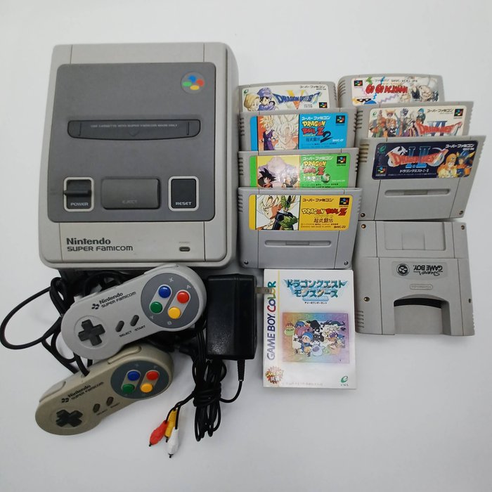 Nintendo - Console set 8 Softwares All games drawn by Akira Toriyama - Super Famicom - Videogame