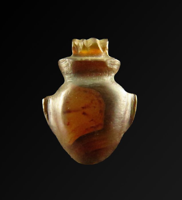 Altägyptisch Karneol Herz-Amulett ('ib'). - 2.2 cm  (Ohne Mindestpreis)