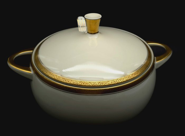 bavaria - JOHANN HAVILAND - 有盖的陶瓷大盘 - 金111 - .999 (24k)黄金, 瓷