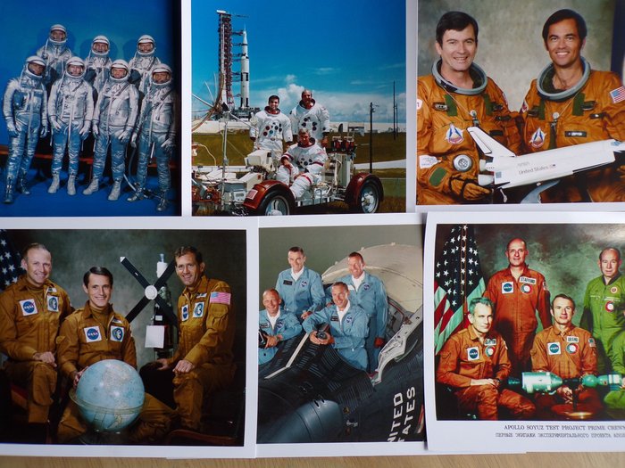 NASA - Weltraum-Memorabilien - Sechs Archivfotos: Merkur, Gemini, Apollo, Skylab, Apollo-Sojus und Space Shuttle - 1960-1970