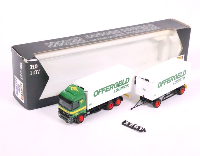 Faller H0轨 - 161571 - 模型火车车辆 (1) - 带拖车“Offergeld Logistik”的梅赛德斯-奔驰卡车 - 汽车系统