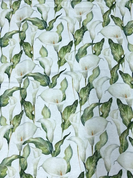 San Leucio - exclusieve katoenen stof met calla lelies - Textiel  - 400 cm - 140 cm