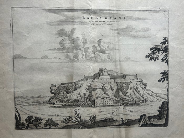 Europe, Plan de ville - Italie / Toscane; Pierre Mortier - Radacofani ou Radicophani, Ville de Toscane - 1701-1720