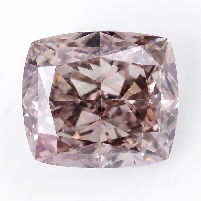 1 pcs 钻石 - 0.52 ct - 明亮型, 枕形 - 中彩褐 - SI1 微内含一级