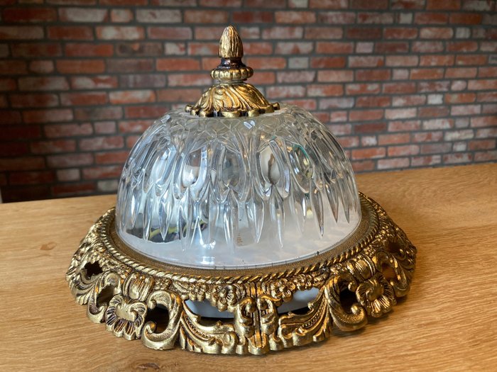 Massive - Luxueuze Koninklijke Plafonnière Lamp - Lámpara colgante - Latón, Vidrio