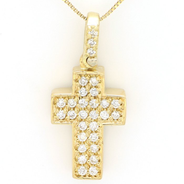 Ohne Mindestpreis - Halskette - 18 kt Gelbgold, NEU -  0.29 tw. Diamant  (Natürlich) 