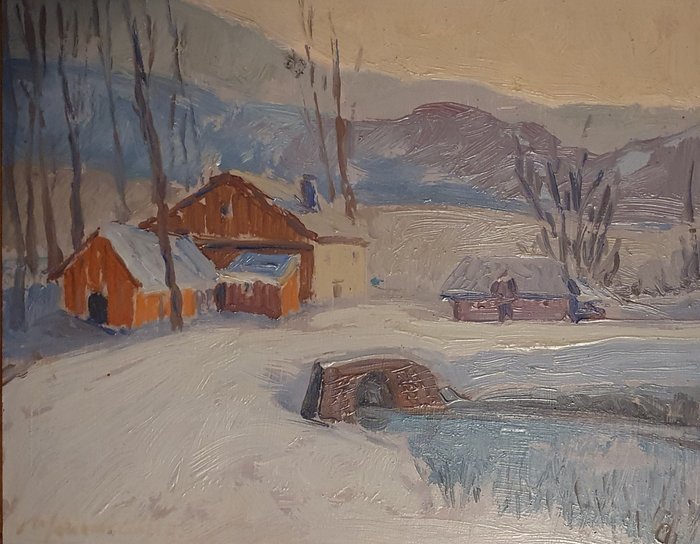 Daniele Fontana (1900-1984) - Paesaggio innevato