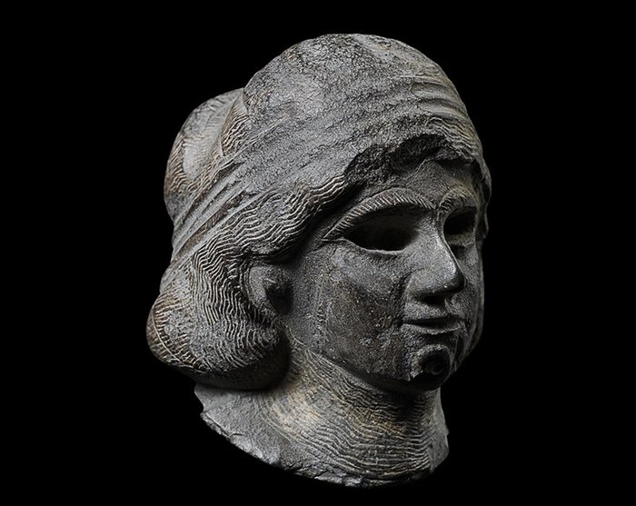 Mesopotamien Stein Bedeutender mesopotamischer Kopf. Veröffentlicht. Ex. Christie's, ex. Cahn, ex. TEFAF und mit