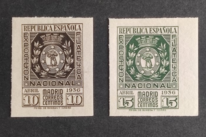 Spanien 1936 - Madrid filatelistisk utställning - Edifil n° 727/28