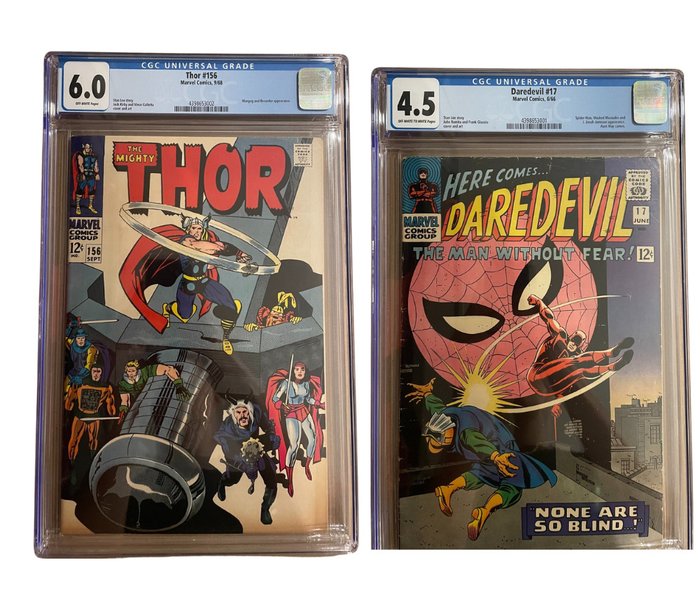 Thor #156 & Daredevil #17 - 2x Marvel CGC Graded Comic - 1 Graded comic - CGC