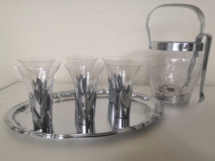 Demeyere - Ishink - Ishink med istång och sex likörglas - Glas/kristall/rostfritt stål 