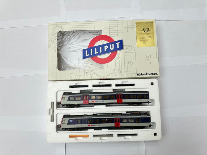 Liliput H0 - 144 52 - Comboio individual (1) - Conjunto de trem elétrico de duas peças RBDe 4/4 Pendelzug NPZ - SBB CFF FFS