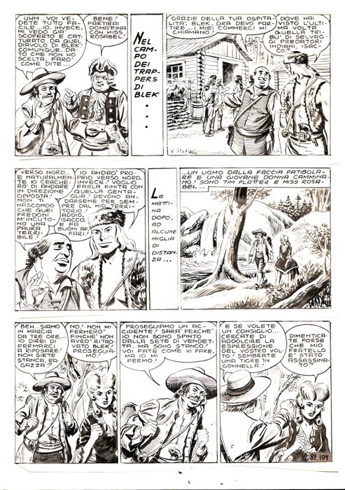 EsseGesse - 2 Original page - il Grande Blek #87 - "i razziatori rossi" - 1961
