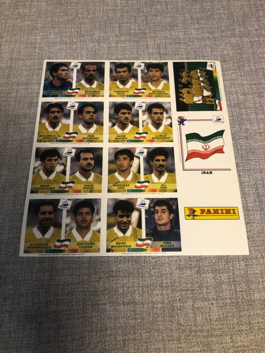 Panini - World Cup France 98 - The Iran sheet - 1 Complete Set