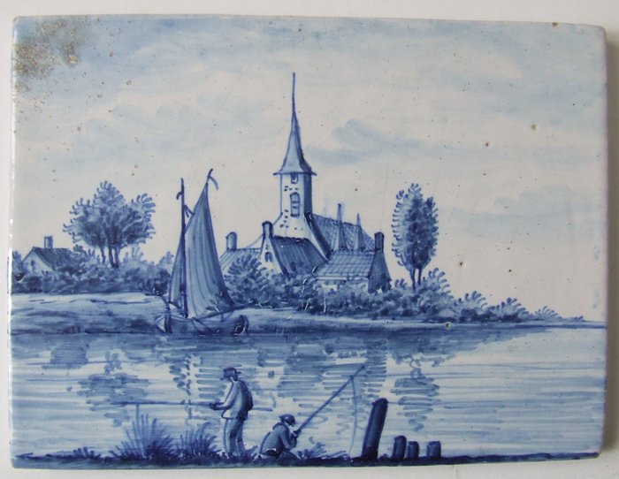  瓷磚 - Tichelaar「0pen-luchtje」磁磚。 - 1850-1900 