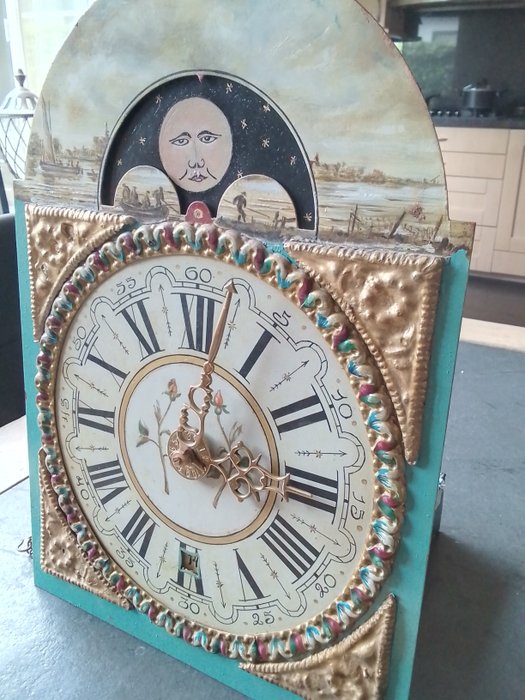 Zestaw zegarowy z fryzyjskim zegarem ogonowym - Mosiądz i żelazo - 1970-1980