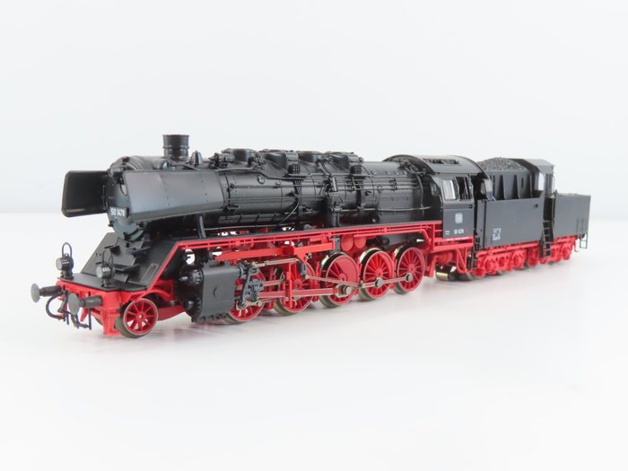 Roco H0 - 69290 - Damplokomotiv med tilhengervogn (1) - BR 50 med hytteanbud, Digital - DB
