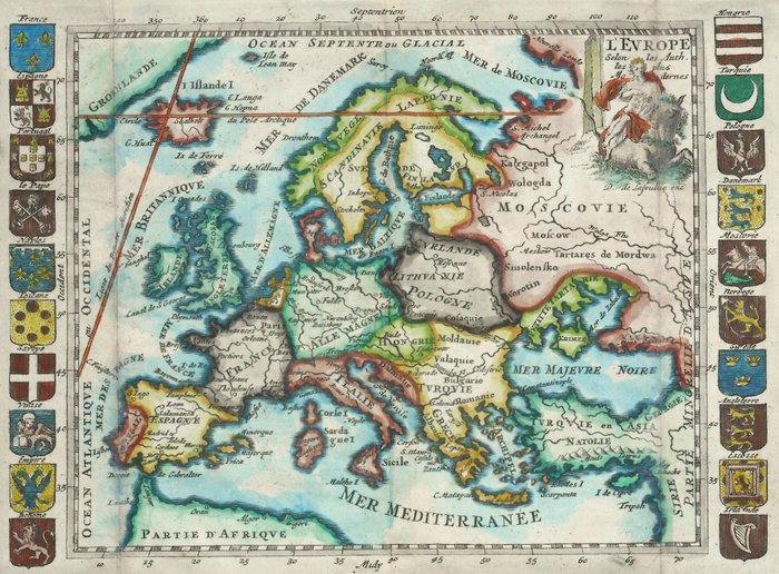 歐洲, 地圖 - -; De La Feuille - L'Europe - 1701-1720