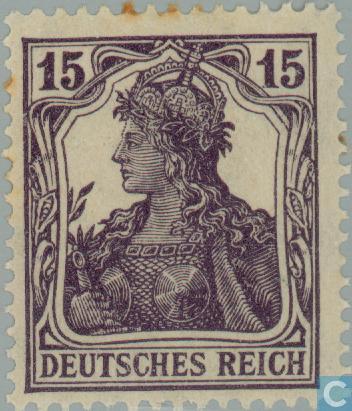 1917 German Empire - Germania | Postage stamp art, German stamps, Philately