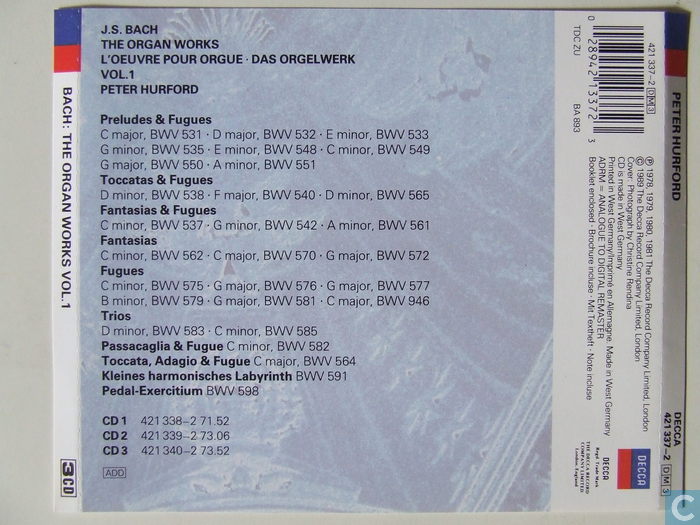 The Organ Works Of Bach