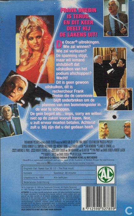 Naked Gun 33 13 - The Final Insult - Vhs Video Tape -7389